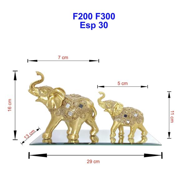 Imagem de Par de Elefantes Decorativo em Resina com Base Indiano Sabedoria Sorte - ParElefPremB