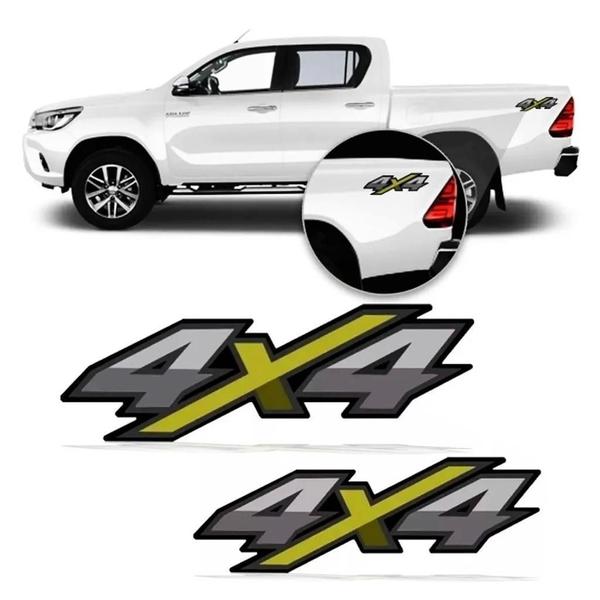 Par De Emblema Faixa Lateral 4X4 Hilux Flex - Emblematech Imagem de Par De Emblema Faixa Lateral 4X4 Hilux Flex