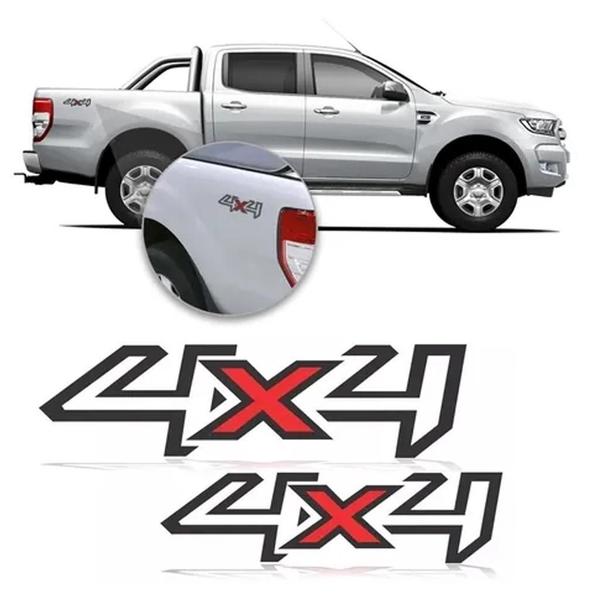 Imagem de Par De Emblema Faixa Lateral 4X4 Ranger Preto - Lançamento