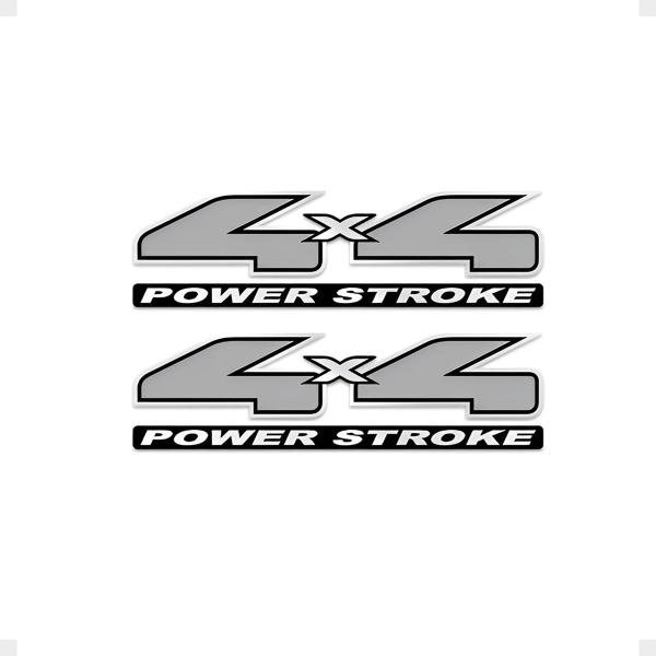 Imagem de Par De Emblemas 4x4 Power Stroke Compatível Ranger Cromado