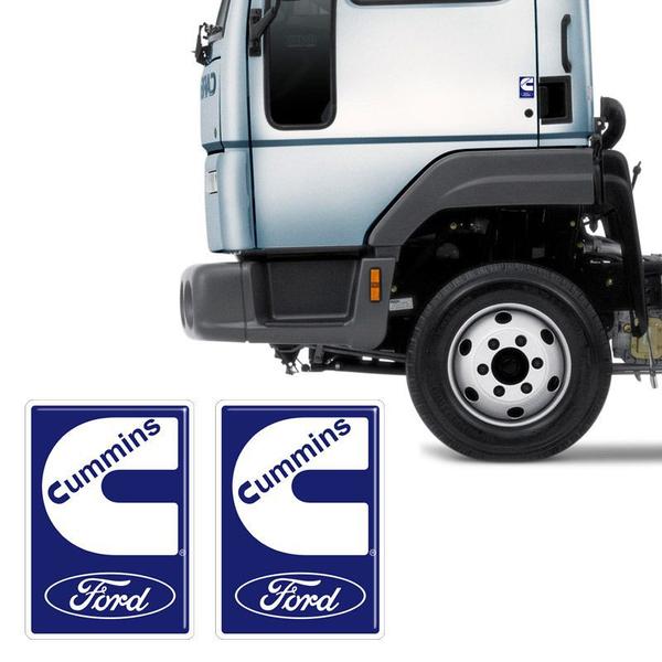 Imagem de Par De Emblemas Cummins Ford Cargo Adesivo Resinado Caminhão