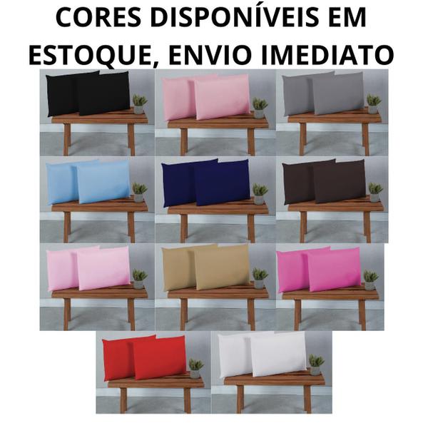 Imagem de Par de Fronhas 400 Fios Micropercal Toque Macio Aveludado Cama Box