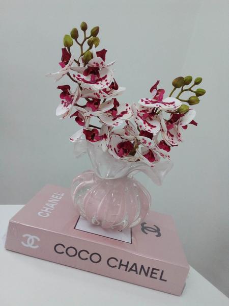 Imagem de Par de Galhos Orquídeas Branca e Rosa 65 cm