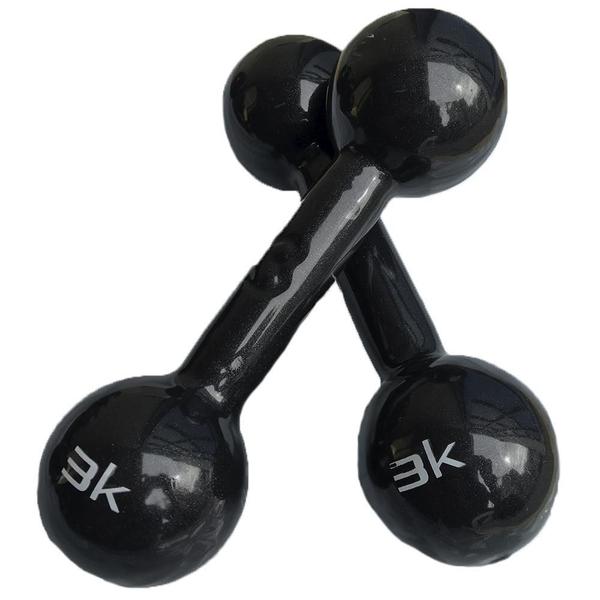 Imagem de Par De Halter Bola Cotonete Ahead Sports Preto 3Kg