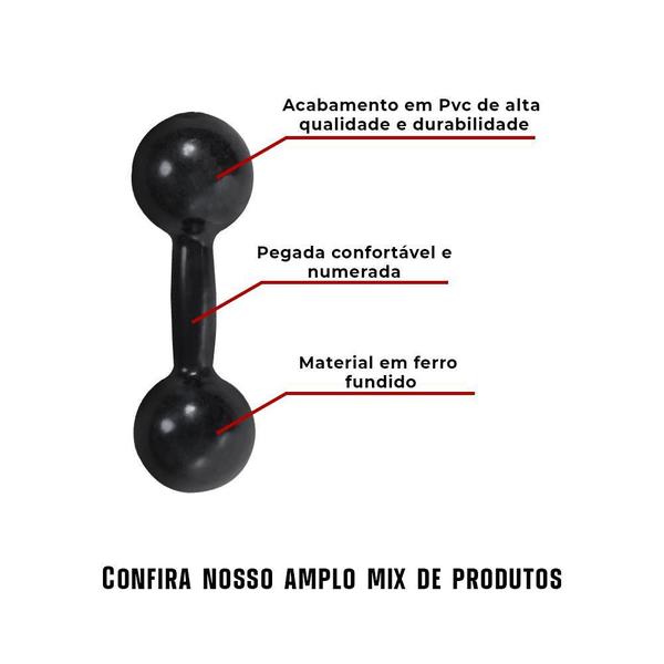 Imagem de Par De Halter Bola Emborrachado 1Kg Academia Fitness Treino