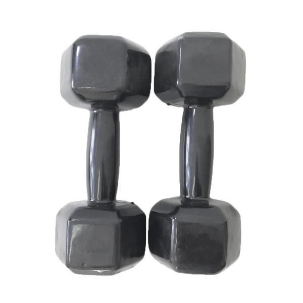 Imagem de Par De Halter Dumbell Sextavado Revestido Ahead 9 Kg Preto