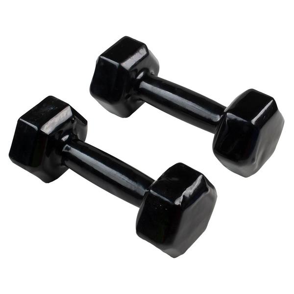 Imagem de Par de Halter Dumbell Sextavado Revestido e Texturizado Ahead Sports - 7kg Preto