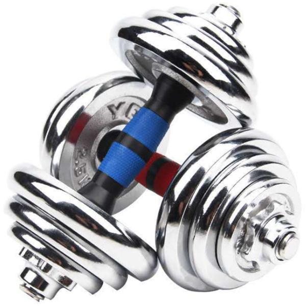 Imagem de Par de Halter Mais Barra Ajustável Dumbell Musculação 20kg