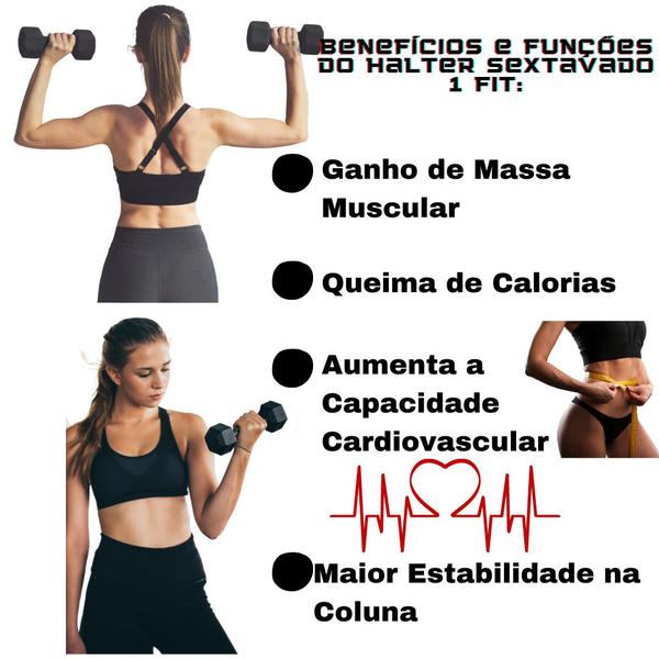 Imagem de Par de Halter Sextavado Pintado 3kgs Musculação Academia Em Casa