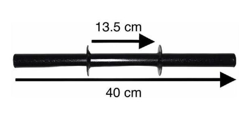 Imagem de Par De Halteres 40 Cm Preto Para Musculação Halteres Barras