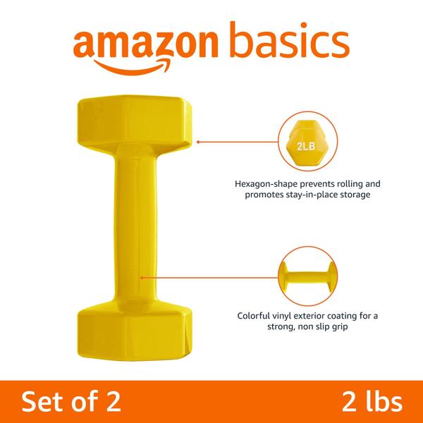 Imagem de Par de halteres Amazon Basics Hand Weights de 1 kg revestido de vinil