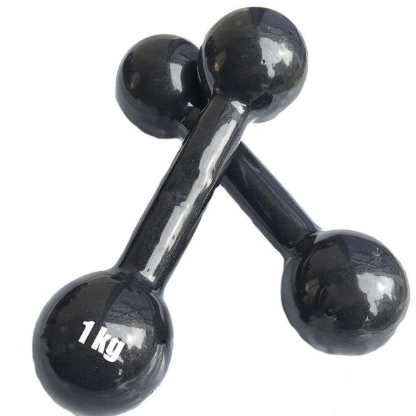 Imagem de Par De Halteres Bola Cotonete Ahead Sports Preto 1Kg