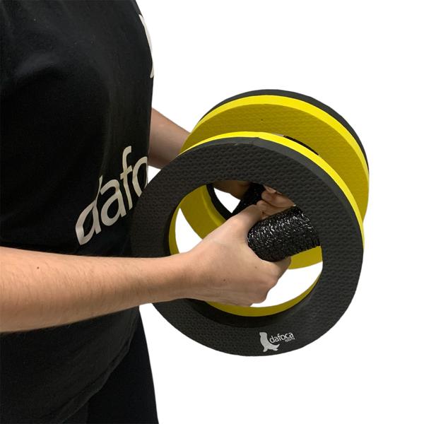 Imagem de Par de Halteres Circular Hidroginástica P DF4061-BK Preto/Amarelo Dafoca Sports