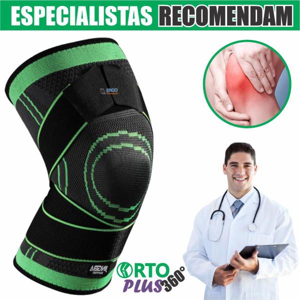 Imagem de Par de Joelheiras Articulada De Alta Compressão Esportes Fitness Academia Exercício Funcional Musculação Original 