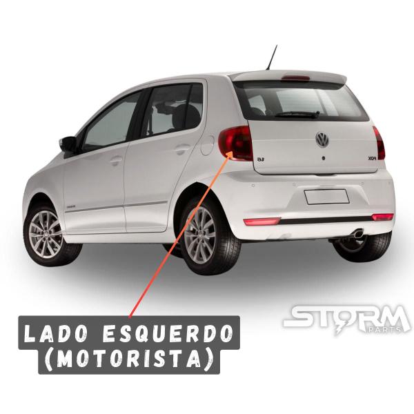 Imagem de Par de Lanterna Luz freio Crossfox ano 2010 a 2014 Fumê escurecida Volkswagen 1.6 Vht Total Flex I-motion Manual Farol