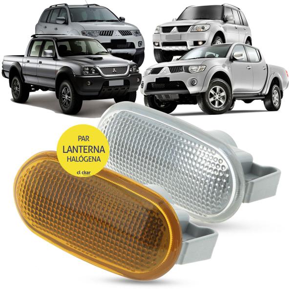 Imagem de Par de Lanterna Pisca Seta Lateral Mitsubishi L200 Triton Outdoor Pajero Sport TR4 Dakar GLS GLX Full sistema Soquete