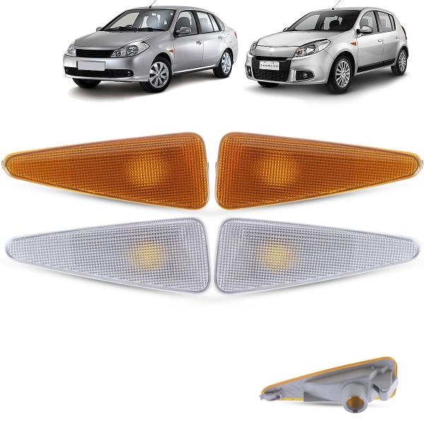 Imagem de Par de Lanterna Pisca Seta Lateral Renault Sandero Symbol Stepway 2007 2008 2009 2010 2011 2012 2013 2014