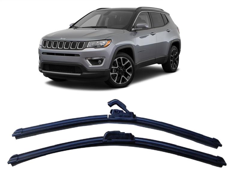 Imagem de Par de Palhetas Limpador De Parabrisa Dianteiro Jeep Compass 2017 2018 2019 2020 2021