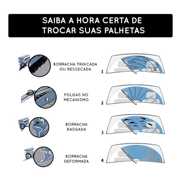 Imagem de Par De Palhetas Limpador De Parabrisa Dianteiro Para Aircross 2009 2011 2012 2013 2014 2015 2016