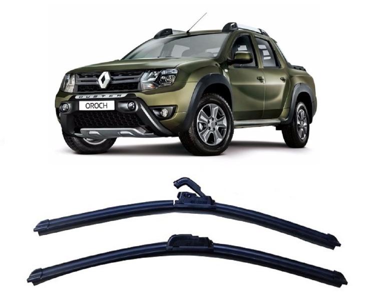 Imagem de Par De Palhetas Limpador Parabrisa Dianteiro Renault Duster Oroch 2016 17 18 19 2020 2021 2022 2023