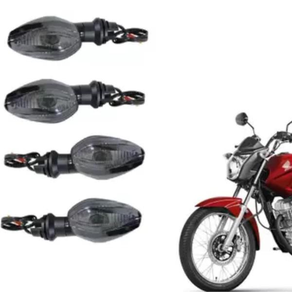 Imagem de Par De Pisca Cristal ou Fumê Seta Titan Fan Moto 125 150 160 2014 á 2024