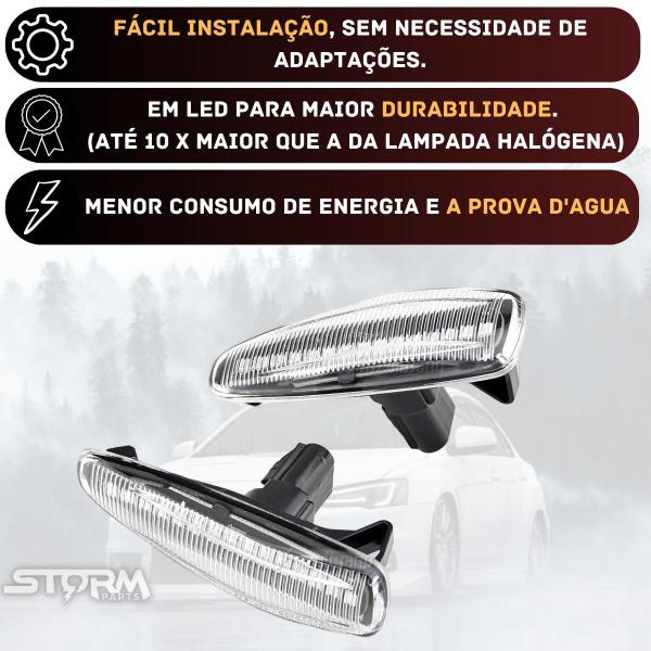 Imagem de Par de Pisca Seta Sequencial Transparente Mitsubishi ASX Sinal Ano 2010 a 2020 lente cristal translucida 2.0 Awd S Cvt 4x2 Gls Hpe Oneill Outdoor Top