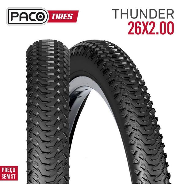 Imagem de Par de Pneu Aro 26x2.00 Thunder Bike Paco Mtb Cravo Médio