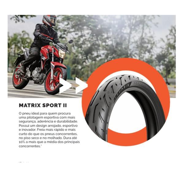 Imagem de Par de Pneus Levorim Matrix Sport 2 para CB 300 Twister 250 Fazer 250 Mt03