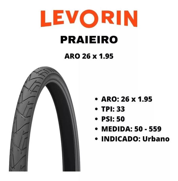 Imagem de Par de pneus levorin 26x1.95 bike cor preto