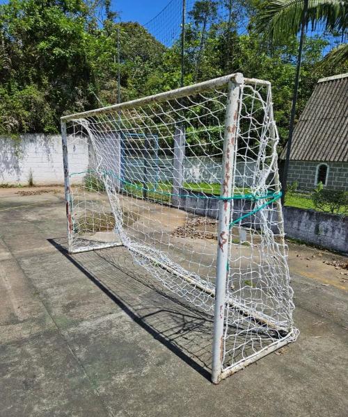 Imagem de Par de Rede Gol 7,2m Futsal Futebol Salão Fio 4mm + Bola Nº5