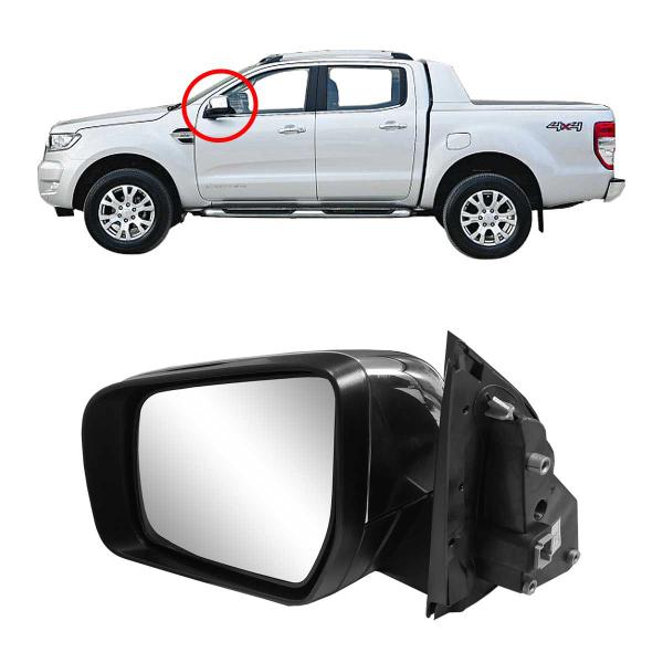 Imagem de Par de Retrovisor FORD RANGER 2013 A 2017 CAPA CROMO METAGAL