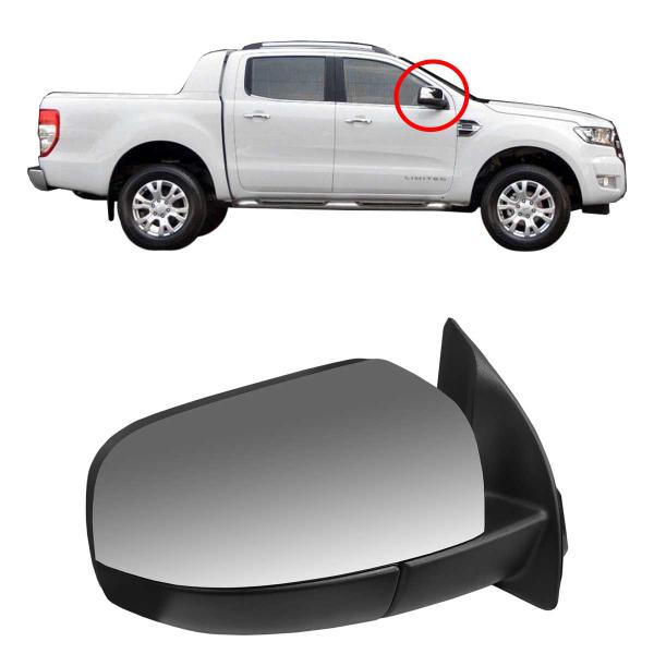 Imagem de Par de Retrovisor FORD RANGER 2013 A 2017 CAPA CROMO METAGAL