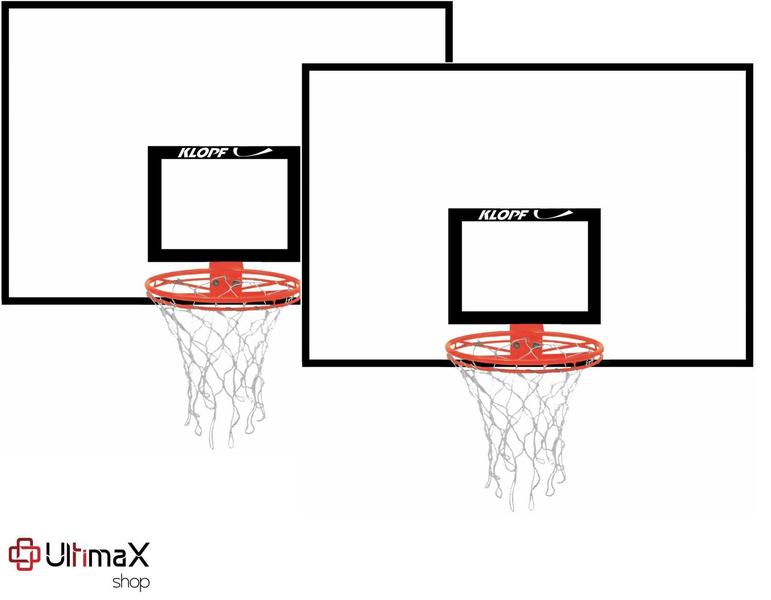 Imagem de Par de Tabela Basquete Oficial 1,80 x 1,20 Compensado naval Klopf 1022 com aros