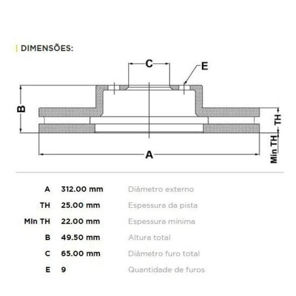 Imagem de Par Disco Dianteiro Fremax VW Tiguan 2009-2018 (312mm)