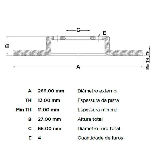 Imagem de Par Disco Freio Citroen C3 2002 a 2018 Dianteiro Sólido Fremax