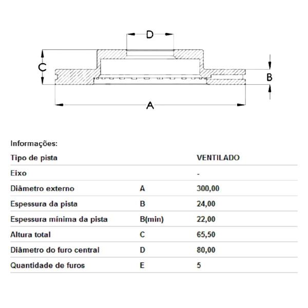 Imagem de Par Disco Freio Dianteiro Fiat Ducato Aro 16 Hipper Freios