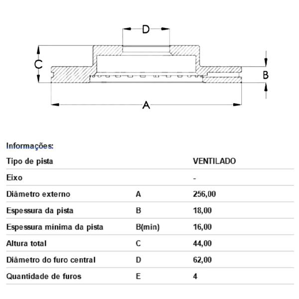 Imagem de Par Disco Freio Dianteiro Hb20 1.0 2003 a 2023 Hipper Freios