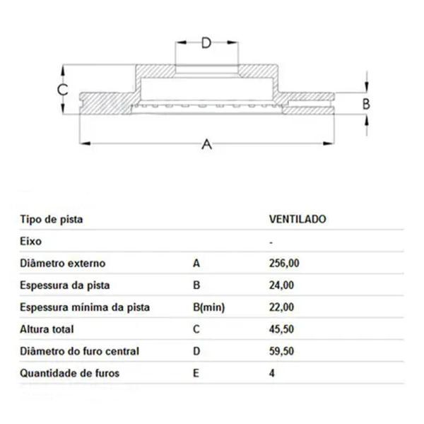 Imagem de Par Disco Freio Dianteiro Ventilado Cobalt 1.4 Hipper Freios