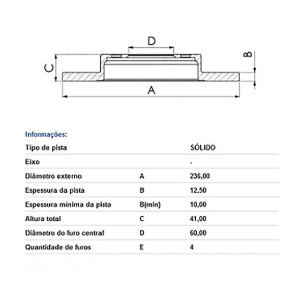 Imagem de Par Disco Freio Sólido Classic 1.0 10 a 2019 Hipper Freios