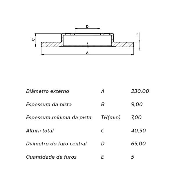 Imagem de Par Disco Freio Sólido Traseiro T-Cross 2020 Hipper Freios