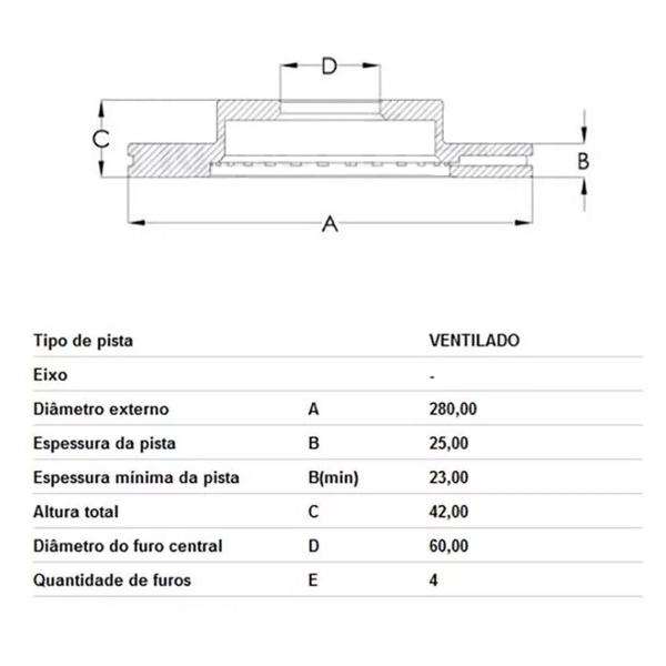 Imagem de Par Disco Freio Ventilado Vectra 8v Aro 15 2006 a 2011 