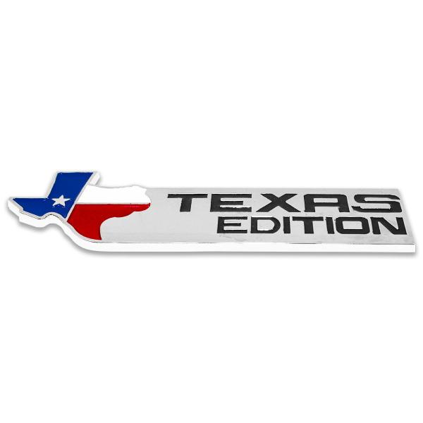 Imagem de Par Emblema Adesivo Texas Edition Cromado C/ Preto 5 cm x 16 cm