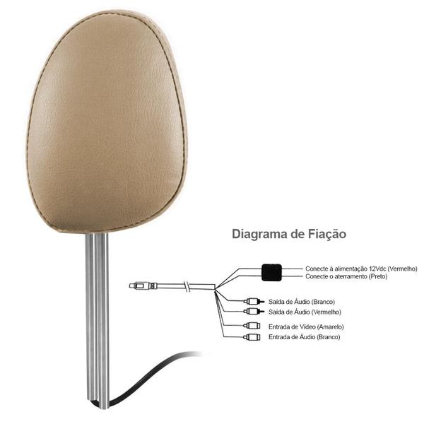 Imagem de Par Encosto Com Tela Lcd Bege Polo 2007 2008 2009 2010 2011 2012 2013 Dependente Espelhamento Multimídia