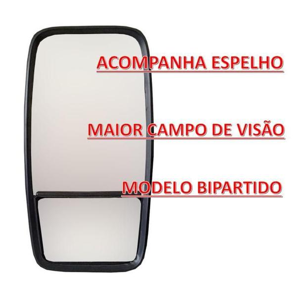 Imagem de Par Espelho Retrovisor Bipartido 37,5X20 Caminhão Mb 608