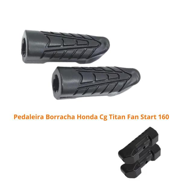 Imagem de Par Estribo Pedaleira Borracha Honda Cg Titan Fan Start 160