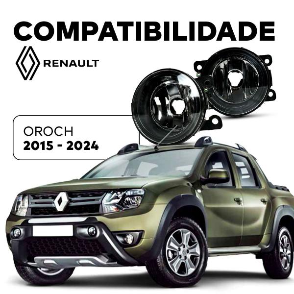 Imagem de Par Farol Auxiliar Milha Aro Preto Oroch 2015 2016 2017 2018 2019 2020 2021 2022 2023 2024