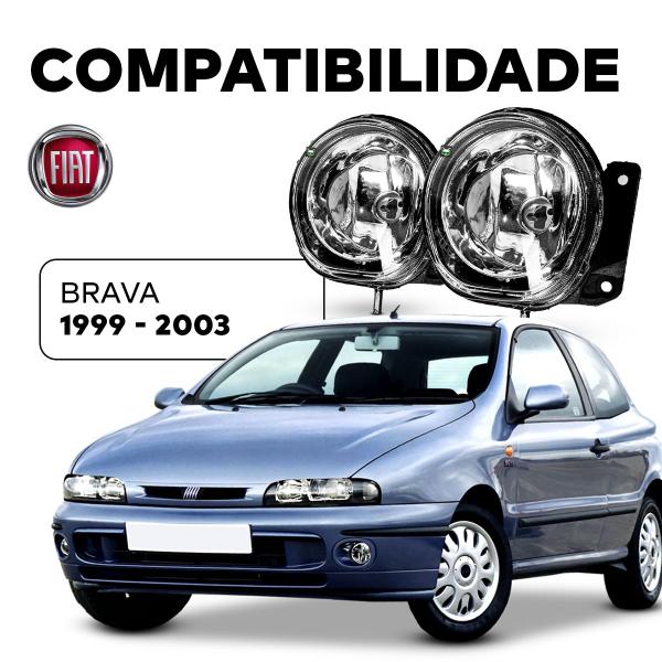 Imagem de Par Farol Auxiliar Milha c/ Suporte Brava 1999 2000 2001 2002 2003