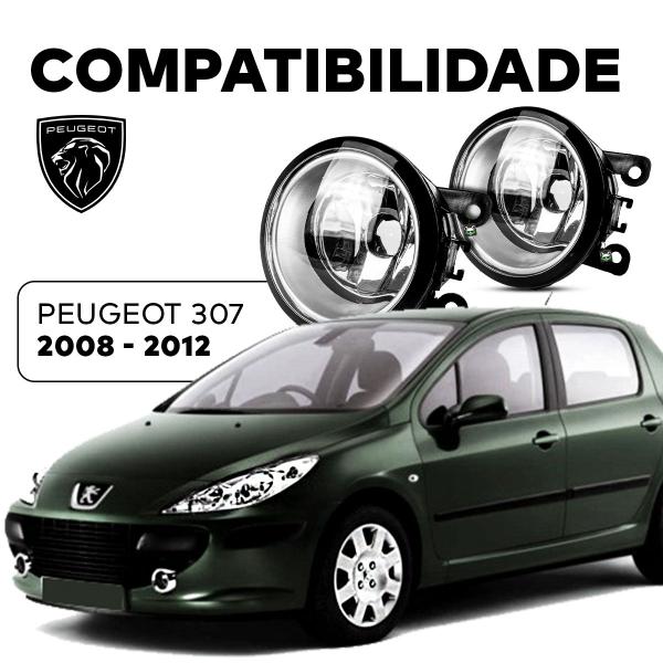 Imagem de Par Farol Auxiliar Milha Lente Vidro Aro Prata Peugeot 307 2008 2009 2010 2011 2012