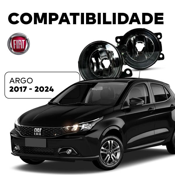 Imagem de Par Farol Auxiliar Milha Lente Vidro Aro Preto Mobi 2016 2017 2018 2019 2020 2021 2022