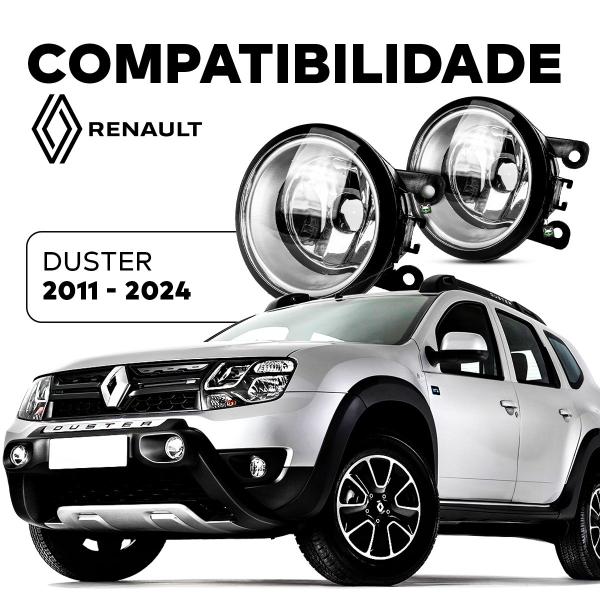 Imagem de Par Farol Auxiliar Milha Vidro Aro Prata Duster 2011 a 2024